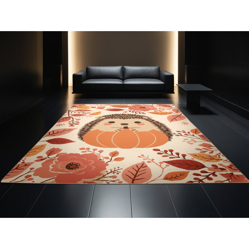 Soft Plush Esser Thanksgiving Modern & Contemporary Abstract Area Rug in Beige – Beige Binding, 4x6