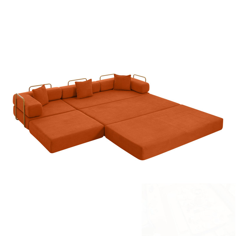 Canapé modulaire en L Boneless, Orange