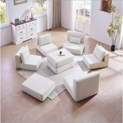 Ensemble de canapé modulaire rembourré, ensemble de canapé de salon modulaire en forme de L de 100 po avec 5 coussins, canapé-lit bricolage pour salon, appartement, chambre à coucher