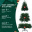 Arbre de Noël artificiel à 6 pieds, 760 pointes, fil à mémoire de forme, structure à charnières, pour décoration intérieure des Fêtes-1977718903