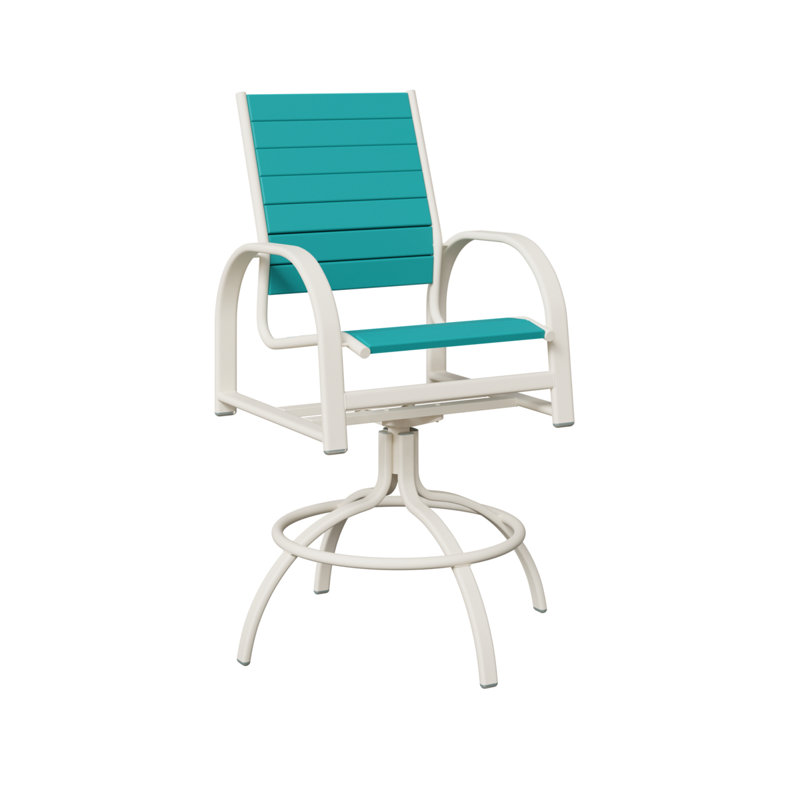 Berlin Gardens Murphy Poly Swivel Bar Chair, Aruba Blue