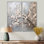 Minimalisme gris et beige fleur de cerisier I - impressions d'art traditionnelles sur toile