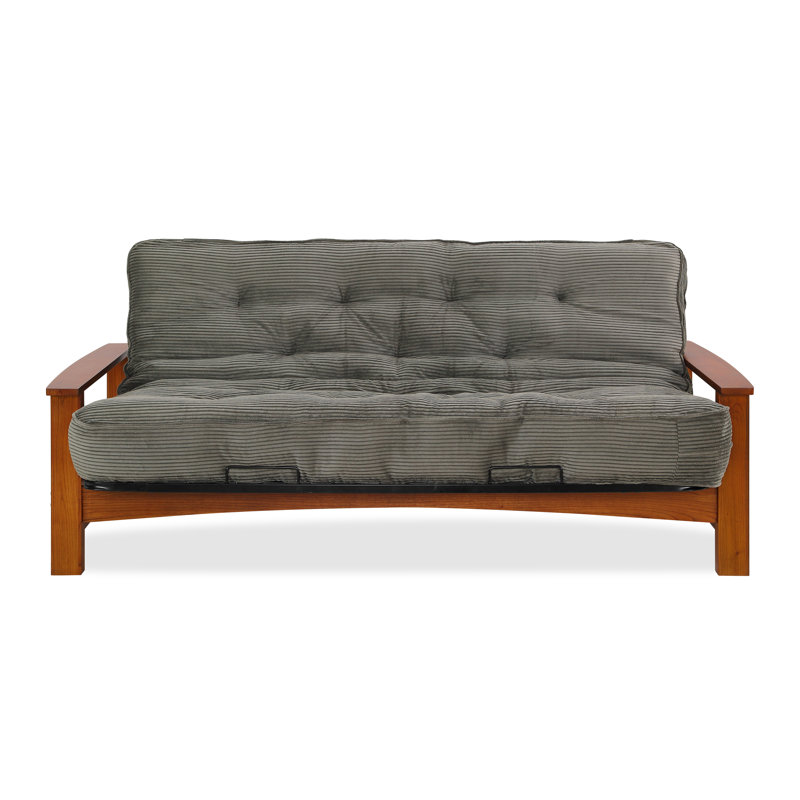 Futon et matelas Mccalla, Velours côtelé sauge