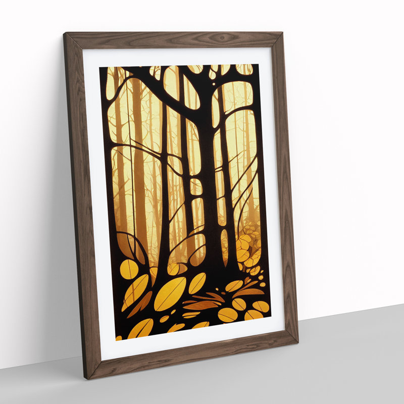 Forest Floor - Wall Art, 46cm H x 34cm W x 2cm D, Walnut Framed