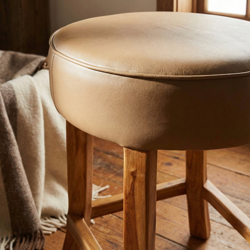 Lota Upholstered Counter Stool with Solid Wood Frame
