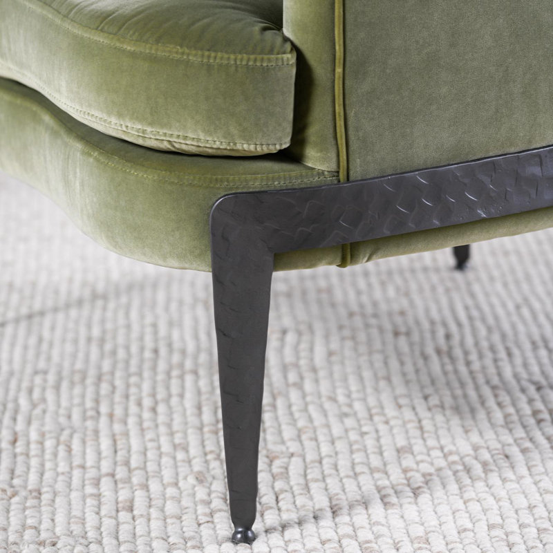 Ann Barrel Chair, Olive Green Velvet