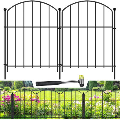20 Pack Decorative Garden Fence - Rustproof Metal No-Dig, Arched Animal Barrier For Rabbit/Dog/Ground Defense