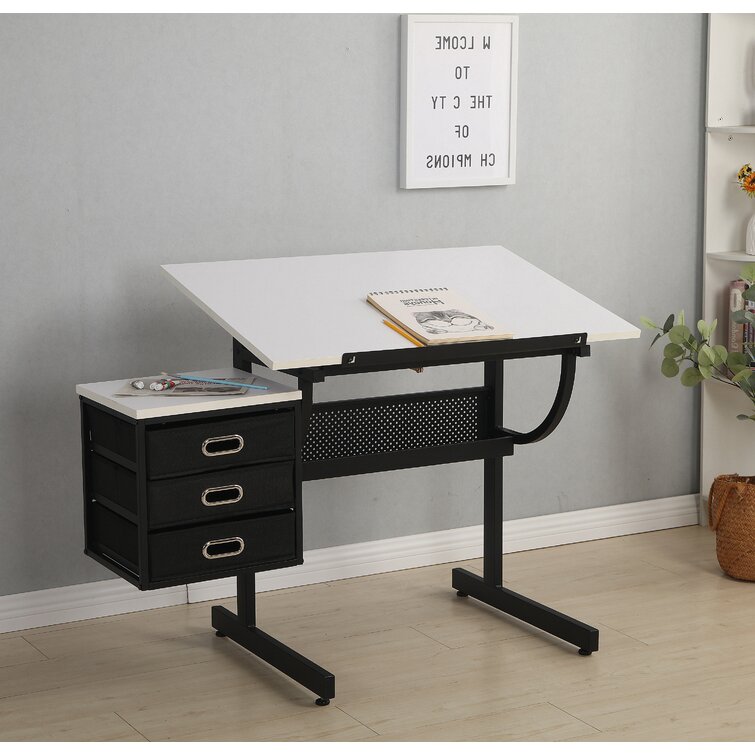 Height-Adjustable Drawing and Drafting Table