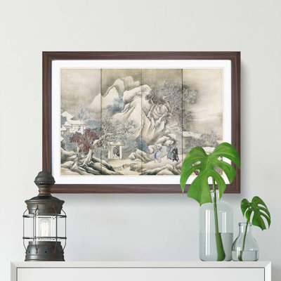 Liu Bei Visiting Zhuge Liang by Yosa Buson - Picture Frame Painting Print