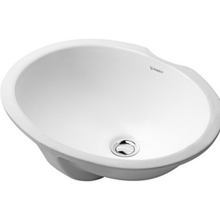 Dune Vanity Ceramic Oval Undermount Bathroom Sink with Overflow
