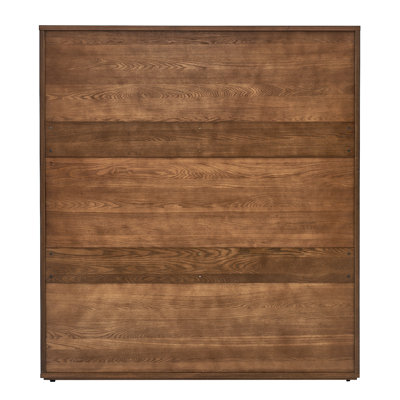 Armoire-penderie moderne en bois massif à 4 portes avec 4 tiroirs, garde-robe et étagères, chêne brun chaud