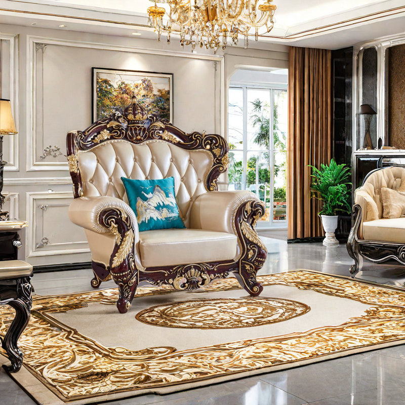 Fauteuil en cuir de vache American