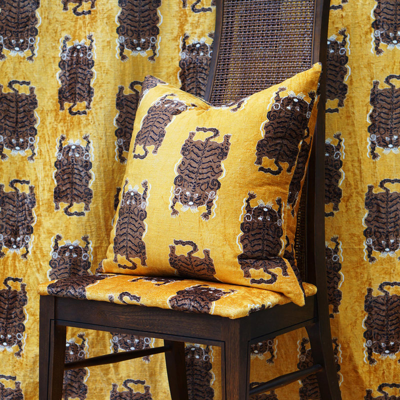 Le Tibetan Velvet Pillow Cover, 24" H x 24" W