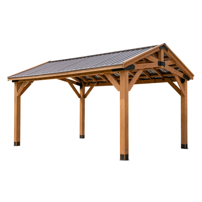 Backyard Discovery Norwood Cedar Wood Outdoor Patio Gazebo 5m x 3.7m (16ft x 12ft)