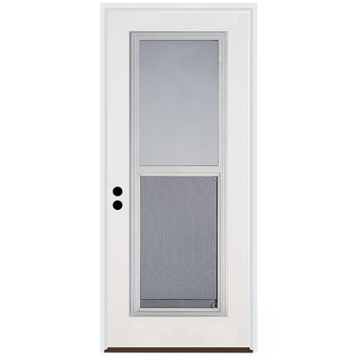 36" x 80" Full Lite Vented Smooth Fiberglass Prehung Exterior Door with 4-9/16" Jamb Size