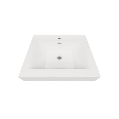 MEBO 19'' White Reinforced Acrylic Rectangular Bathroom Sink with Overflow