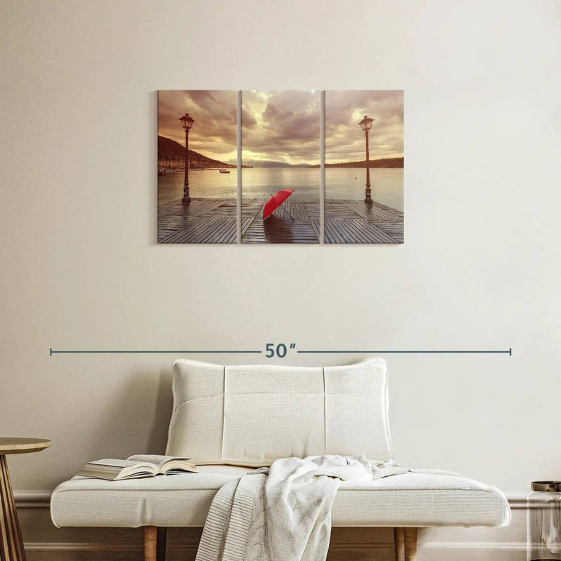 Aletra Lake Garda Red Umbrella, 20" H x 33" W