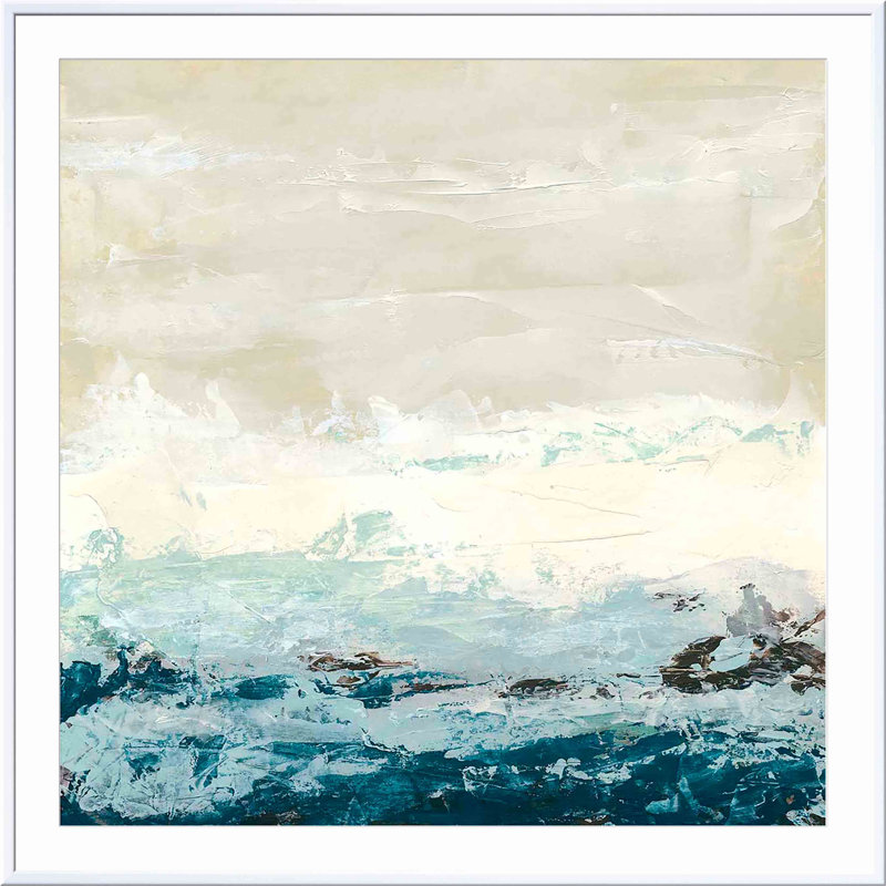 «Coastal C Courants I» par June Erica Vess - peinture encadrée, H 48 po x l 32 po, Naturel