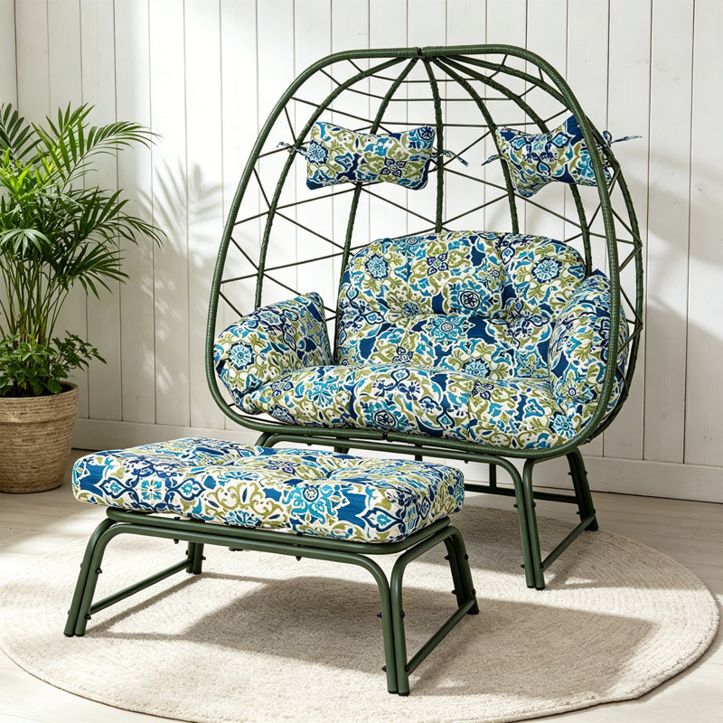 Chaises longues spacieuses de patio, chaise en rotin moderne en acier pour la maison
