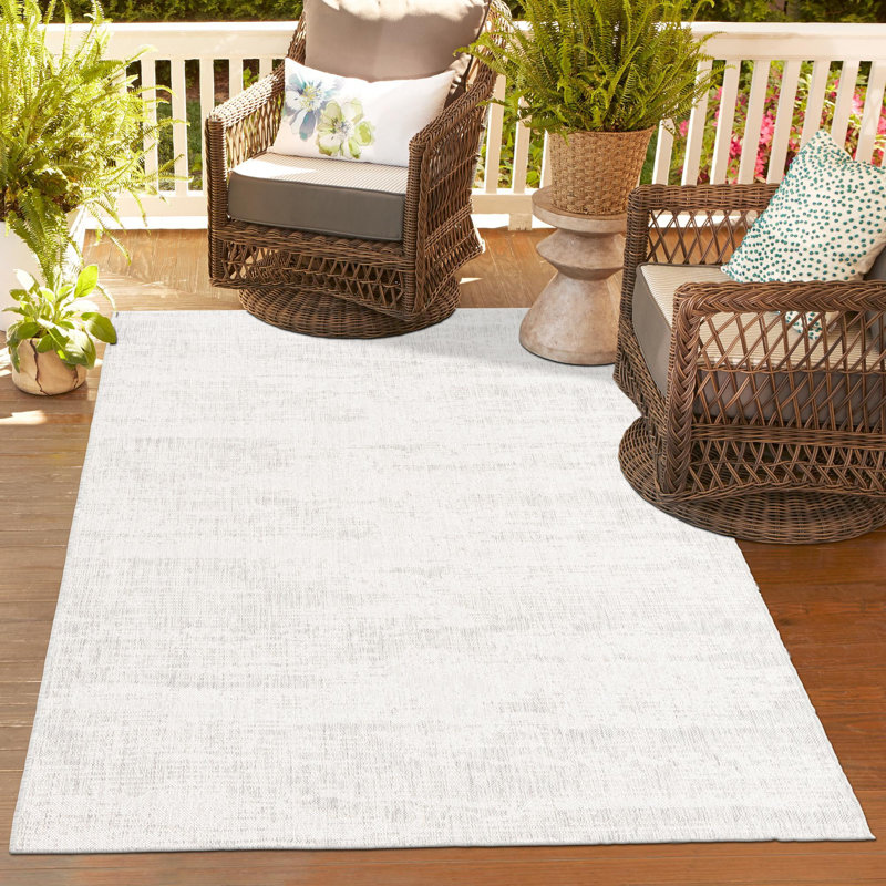Bruss Gray Indoor/Outdoor Modern Rug, Rectangle 9' x 12'