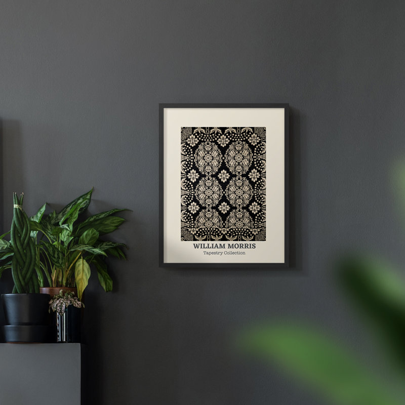 William Morris, reproduction encadrée XXVI, Noyer, H 14 po x l 11 po