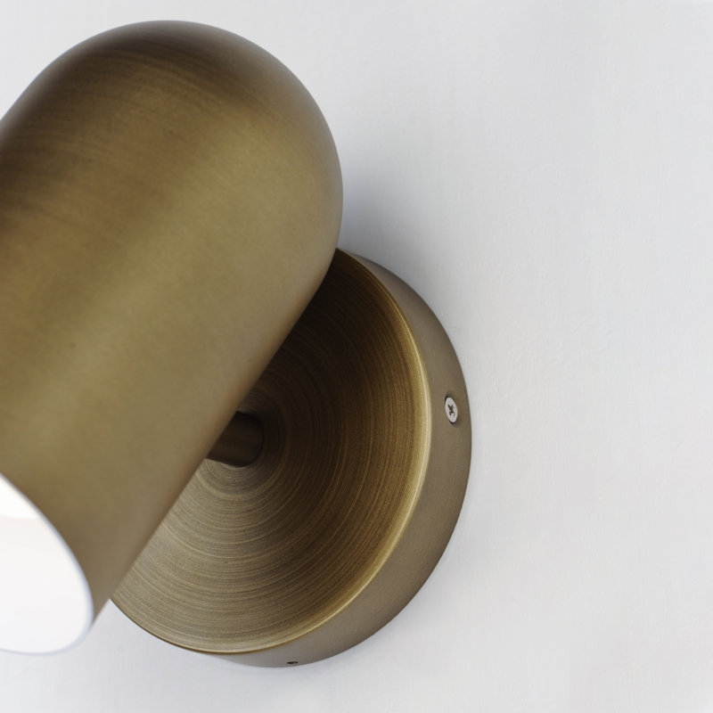 Cyla Aluminum Wall Light, Natural Aged Brass