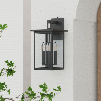 Dallas 4 - Light Metal Glass Outdoor Wall Sconce, Dusk-To-Dawn