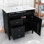 Ensemble de meuble-lavabo avec lavabo supérieur, tiroirs de rangement et tablette-413454109