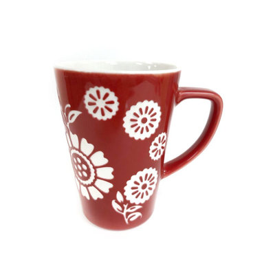 Tasse à café fleur rouge