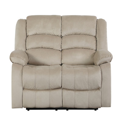 Transitional Microfiber Fabric Upholstered Loveseat