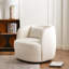 Fauteuil pivotant rembourré en lin avec repose-pieds-1350640576