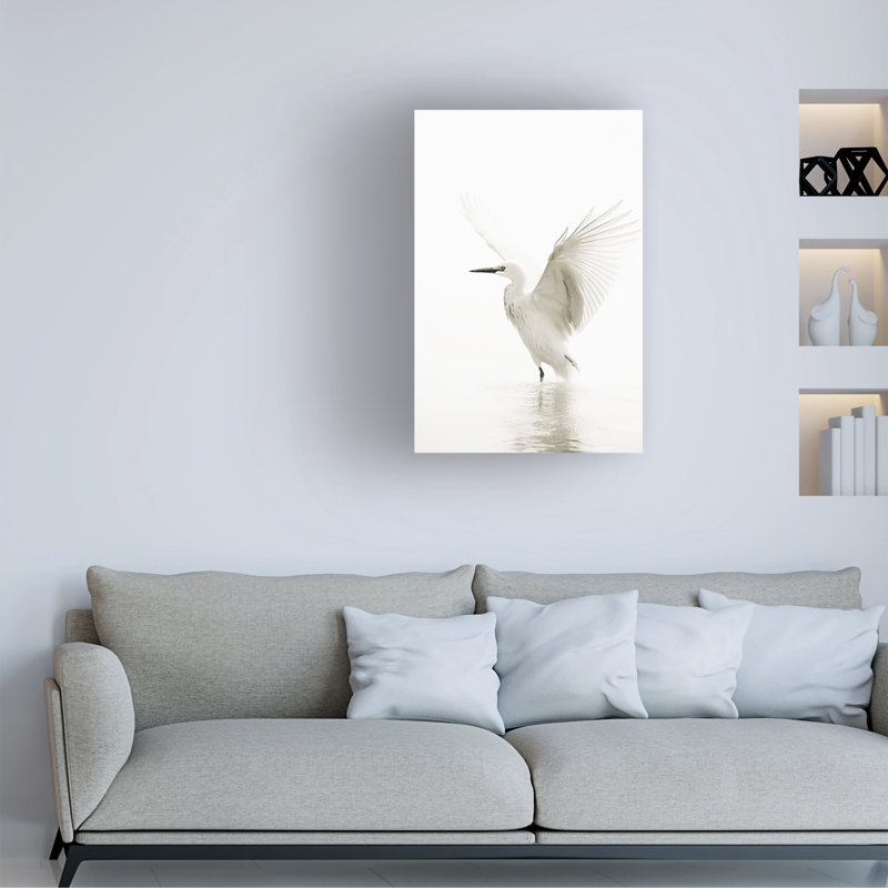 «White Bird On Canvas» par Sasha, reproduction, H 32 po x l 22 po x P 2 po