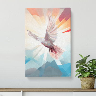 Dove Bird Geometric No.2 - Wrapped Canvas