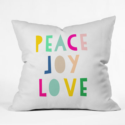 Peace Joy Love Square Throw Pillow