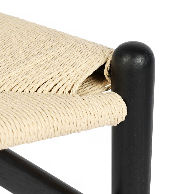 Chaise en bois massif Gunnur, Naturel / Noir
