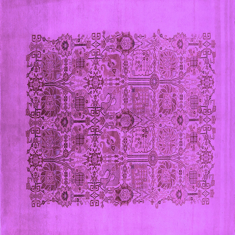 Tapis lavables à la machine Mid-Century Modern 674, Carré de 6 pi