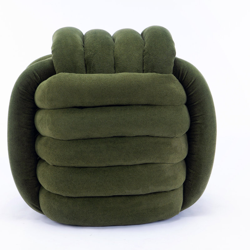 Chenille Fabric Modern Knot Design Ottoman Makeup Stool Footstool, Comfortable And Stylish Seat For Living Room, Bedroom