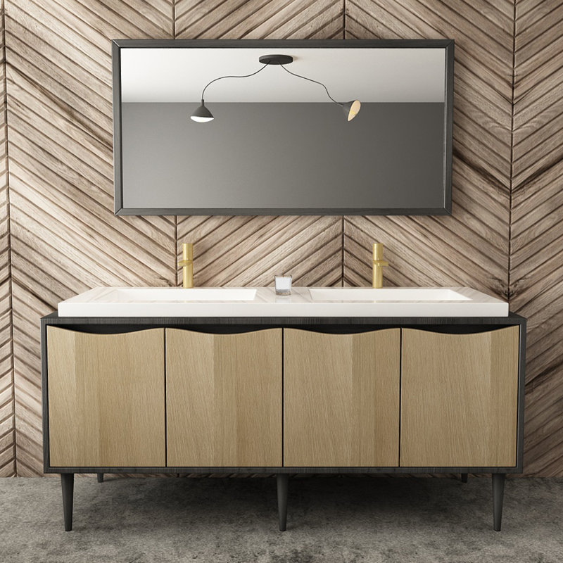 Single-handle Bathroom Faucet with Drain Assembly, Brushed Gold