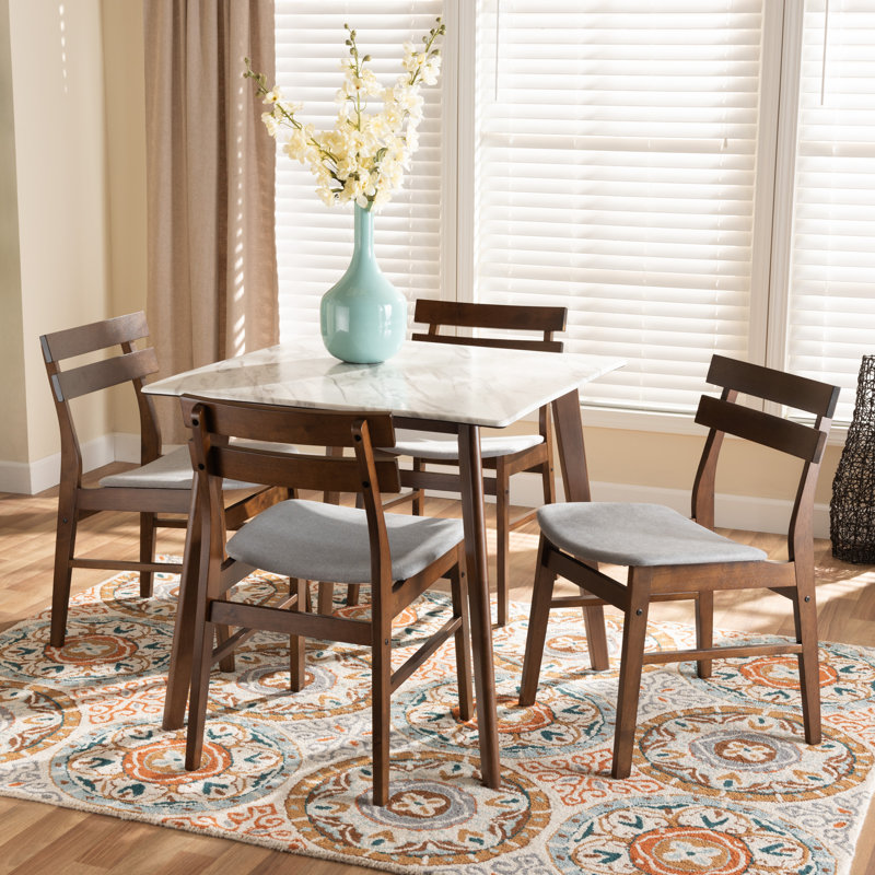 4 - Person Four Leg Dining Set, Gray