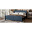Lit plateforme en bois massif avec lattes de soutien et structure solide, aucun sommier requis-229946441