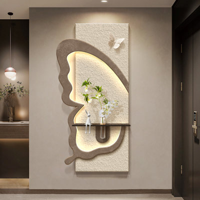 Beige + bois manufacturé kaki + art mural grès