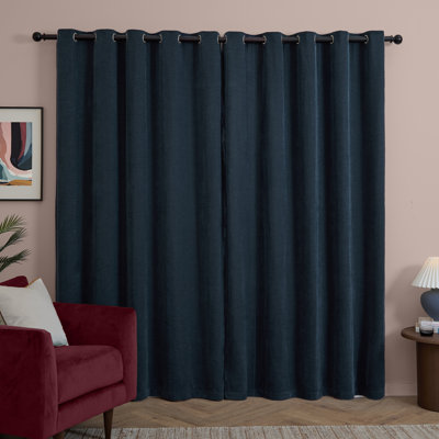 Soft Chenille Blackout Curtain Panel Pair