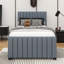Lit plateforme simple recouvert de velours avec lit gigogne simple-2025733472
