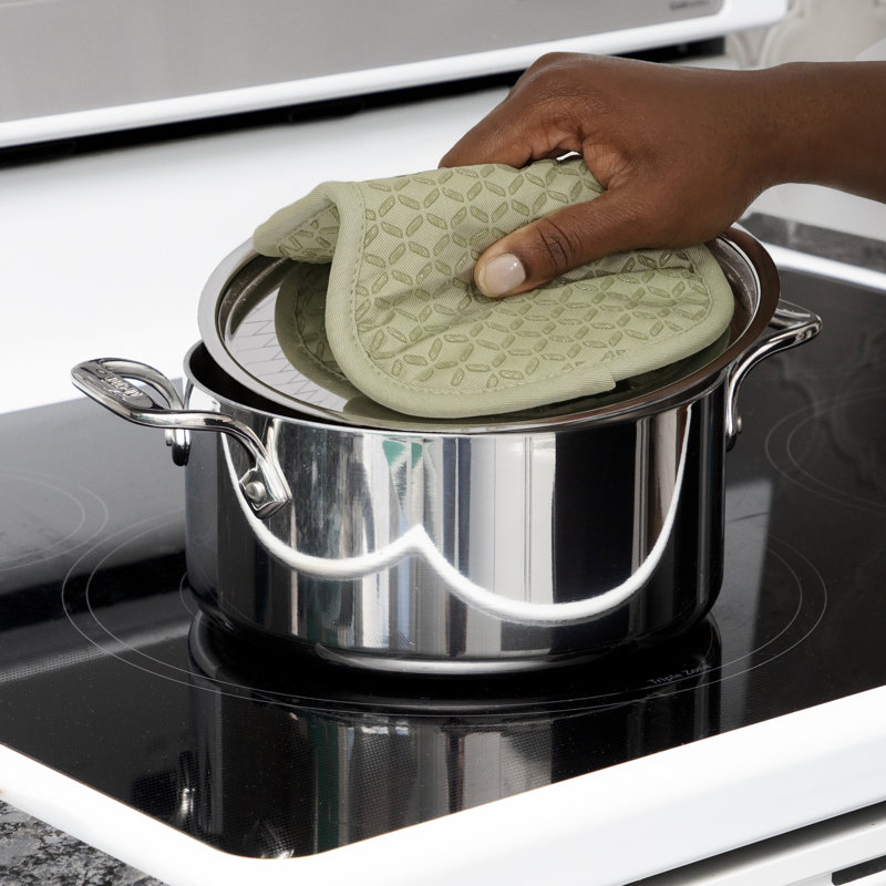 All-Clad Silicone Ogee Potholders (Set of 2), Fennel