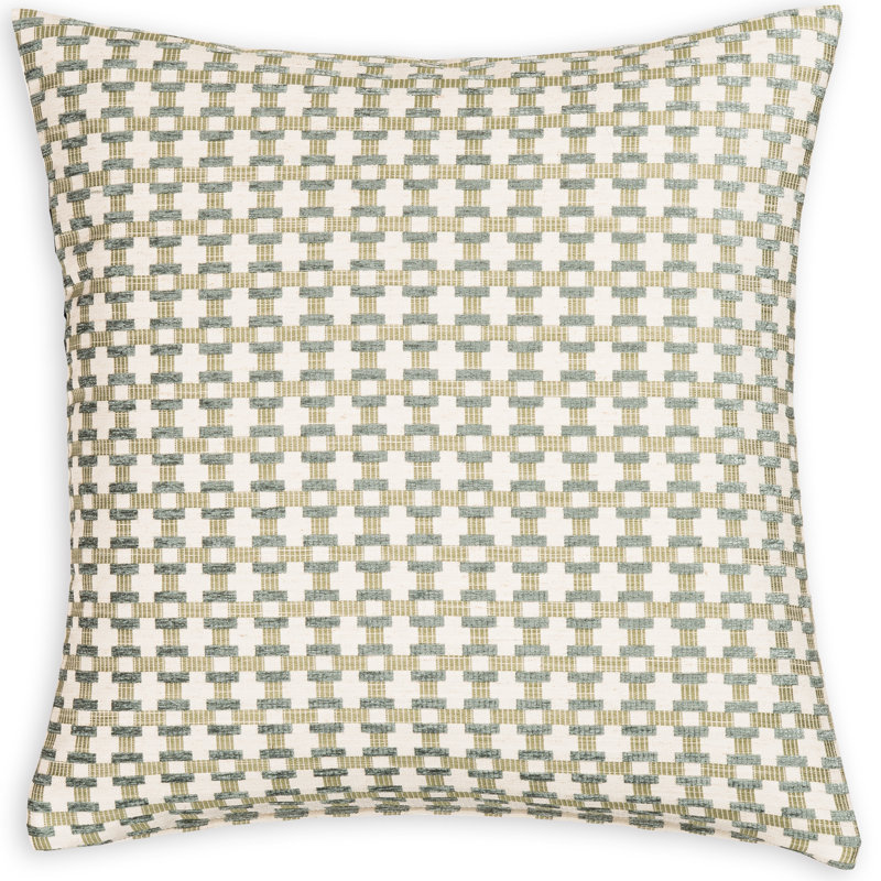 Coussin Birch Lane Stride, Vert géométrique, Polyester, Carré 20 po