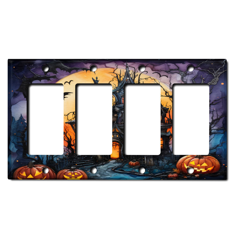 Plaque murale d'Halloween à 4 bandes
