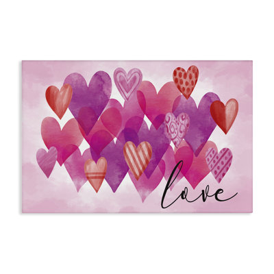 «Love with Layered Hearts», art mural sur toile par Nicole DeCamp