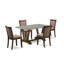 L'ensemble de table de salle à manger Djay comprend une table en bois et des chaises Parson en tissu de lin à haut dossier-1718059242-1718059789