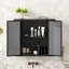 Armoire de salle de bain murale avec miroir, 2 portes en miroir et tablette ouverte, armoire de rangement en métal de style campagnard avec compartiment ouvert pour meuble-lavabo, toilette et évier-982117607