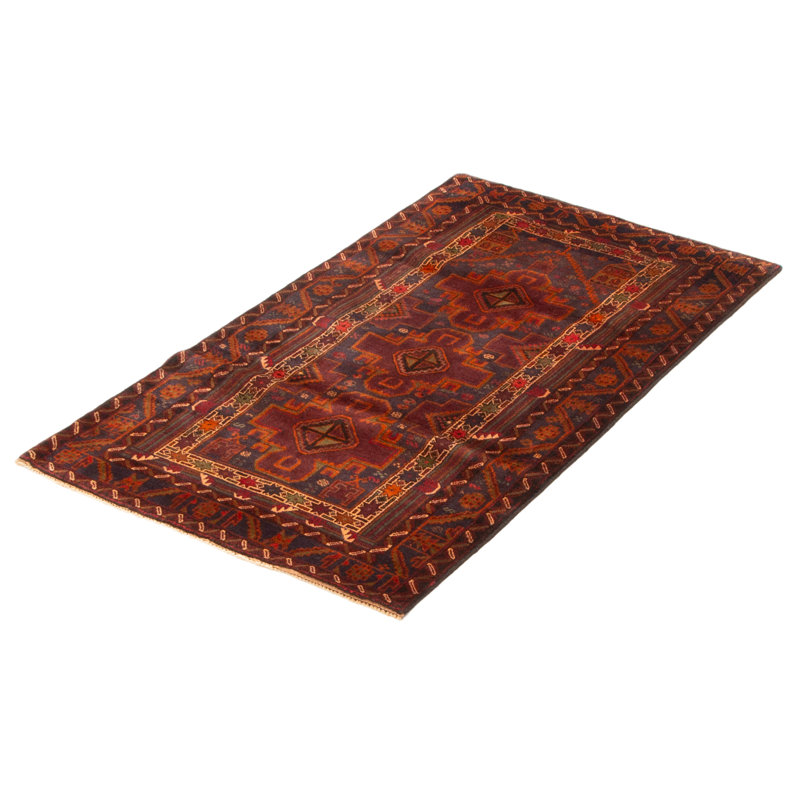 Tapis brun Teimani 2 pi 10 po x 4 pi 11 po